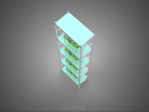 STACK VERTICAL GARDEN TOWER FRAME ROTARY HYDROPONIC PLANT FARM 3D Model