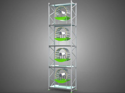 STACK VERTICAL GARDEN TOWER FRAME ROTARY HYDROPONIC PLANT FARM 3D Model