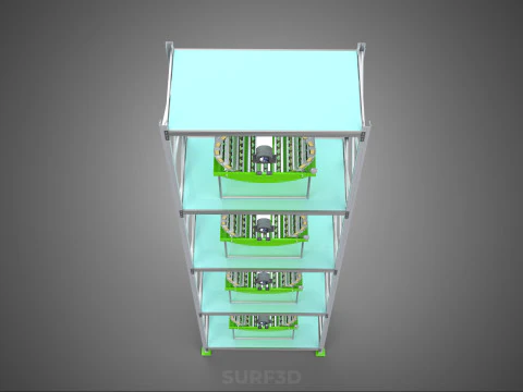 STACK VERTICAL GARDEN TOWER FRAME ROTARY HYDROPONIC PLANT FARM 3D Model