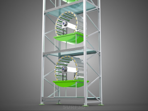 STACK VERTICAL GARDEN TOWER FRAME ROTARY HYDROPONIC PLANT FARM Modelo 3D