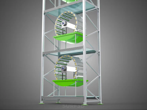 STACK VERTICAL GARDEN TOWER FRAME ROTARY HYDROPONIC PLANT FARM 3D Model