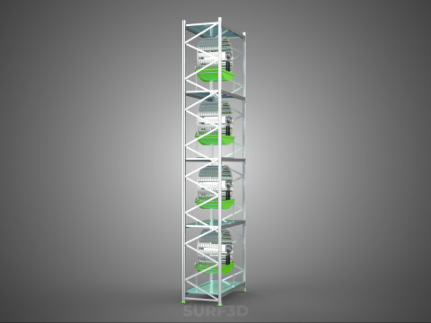 STACK VERTICAL GARDEN TOWER FRAME ROTARY HYDROPONIC PLANT FARM Modelo 3D