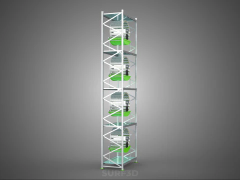 STACK VERTICAL GARDEN TOWER FRAME ROTARY HYDROPONIC PLANT FARM 3D Model