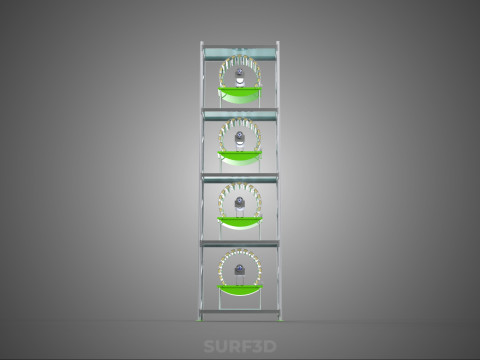 STACK VERTICAL GARDEN TOWER FRAME ROTARY HYDROPONIC PLANT FARM Modelo 3D