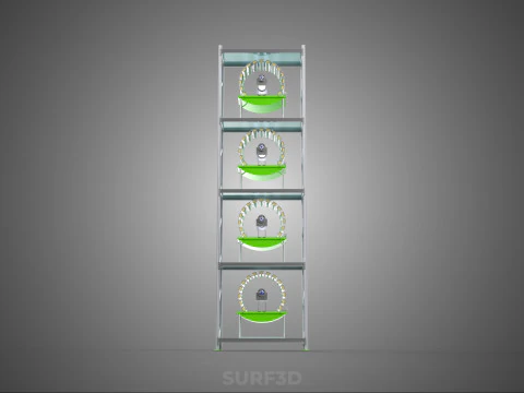 STACK VERTICAL GARDEN TOWER FRAME ROTARY HYDROPONIC PLANT FARM 3D Model