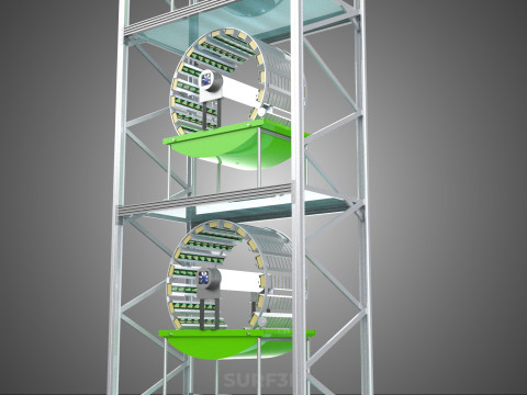 STACK VERTICAL GARDEN TOWER FRAME ROTARY HYDROPONIC PLANT FARM Modelo 3D