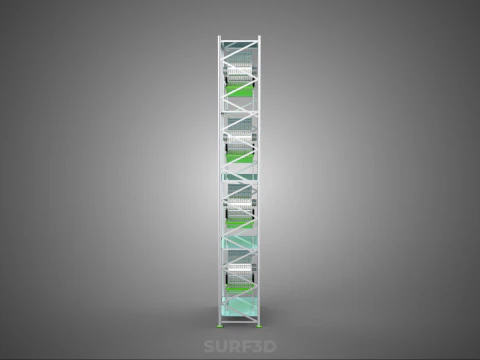 STACK VERTICAL GARDEN TOWER FRAME ROTARY HYDROPONIC PLANT FARM 3D Model