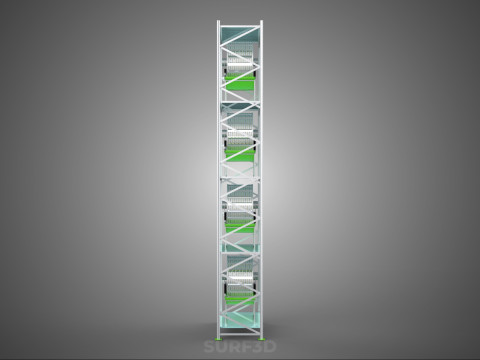 STACK VERTICAL GARDEN TOWER FRAME ROTARY HYDROPONIC PLANT FARM Modelo 3D
