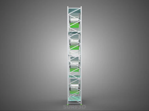 STACK VERTICAL GARDEN TOWER FRAME ROTARY HYDROPONIC PLANT FARM 3D Model