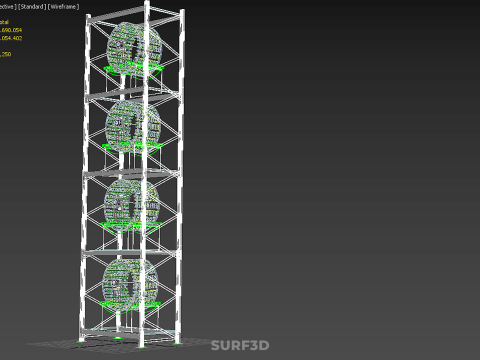 STACK VERTICAL GARDEN TOWER FRAME ROTARY HYDROPONIC PLANT FARM Modelo 3D
