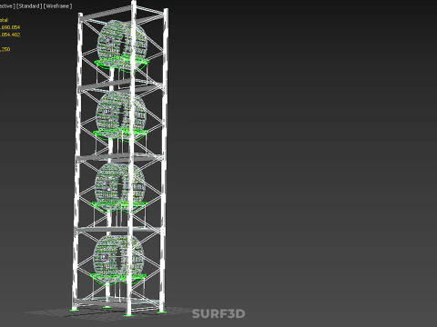 STACK VERTICAL GARDEN TOWER FRAME ROTARY HYDROPONIC PLANT FARM 3D Model