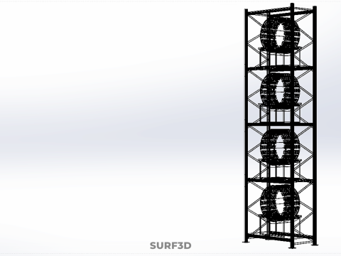 STACK VERTICAL GARDEN TOWER FRAME ROTARY HYDROPONIC PLANT FARM Modelo 3D