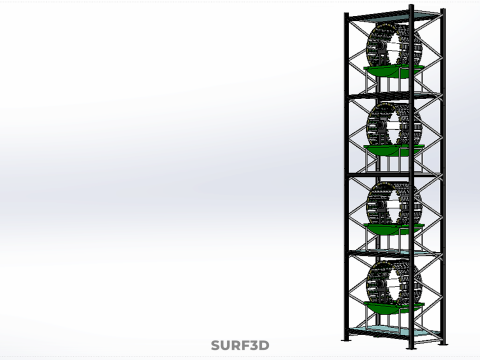 STACK VERTICAL GARDEN TOWER FRAME ROTARY HYDROPONIC PLANT FARM Modelo 3D