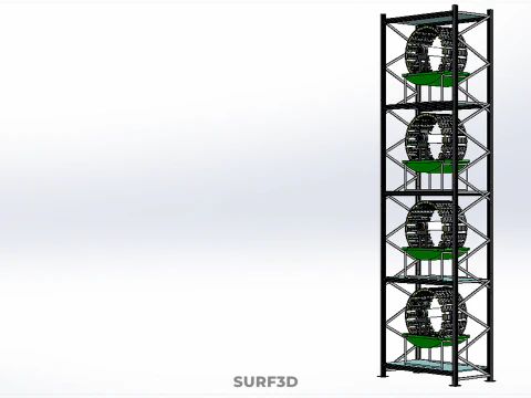 STACK VERTICAL GARDEN TOWER FRAME ROTARY HYDROPONIC PLANT FARM 3D Model