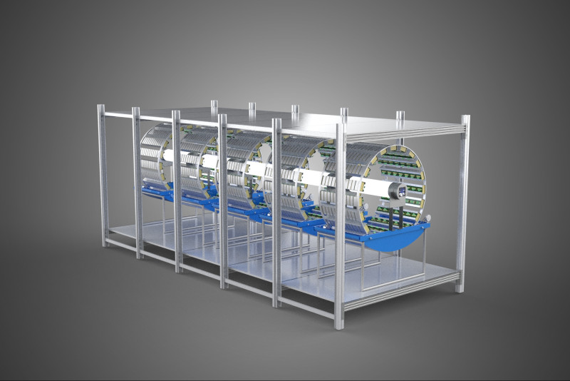 FRAME ARRAY ROW SHELF RACK TRAY ROTARY HYDROPONIC LED PLANT FARM 3D 模型 .c4d .max .obj .3ds .fbx .stl .blend 