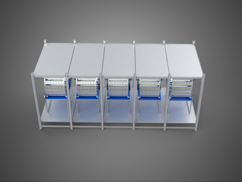 FRAME ARRAY ROW SHELF RACK TRAY ROTARY HYDROPONIC LED PLANT FARM 3D 模型
