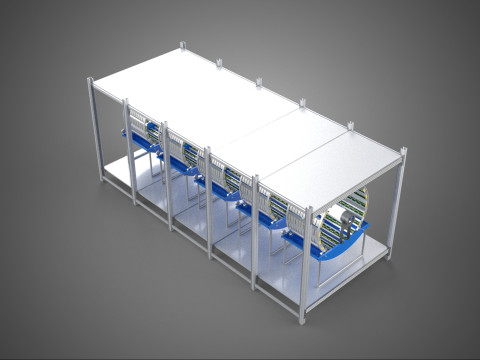 FRAME ARRAY ROW SHELF RACK TRAY ROTARY HYDROPONIC LED PLANT FARM 3D 模型