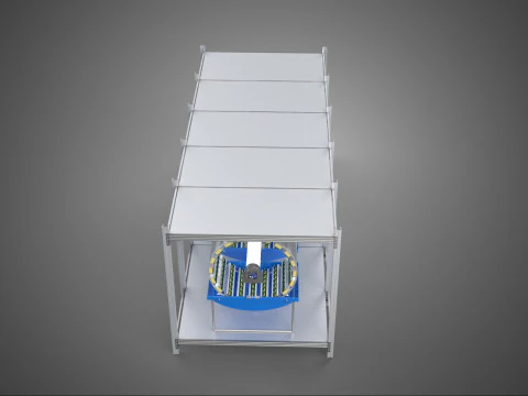 FRAME ARRAY ROW SHELF RACK TRAY ROTARY HYDROPONIC LED PLANT FARM 3D Model
