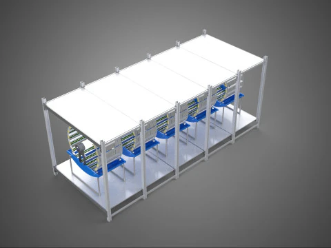 FRAME ARRAY ROW SHELF RACK TRAY ROTARY HYDROPONIC LED PLANT FARM 3D Model