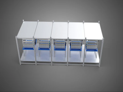 FRAME ARRAY ROW SHELF RACK TRAY ROTARY HYDROPONIC LED PLANT FARM 3D Model