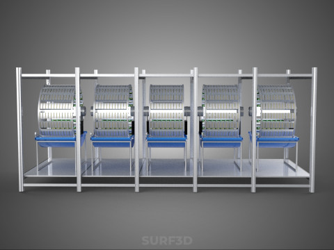 FRAME ARRAY ROW SHELF RACK TRAY ROTARY HYDROPONIC LED PLANT FARM 3D 模型