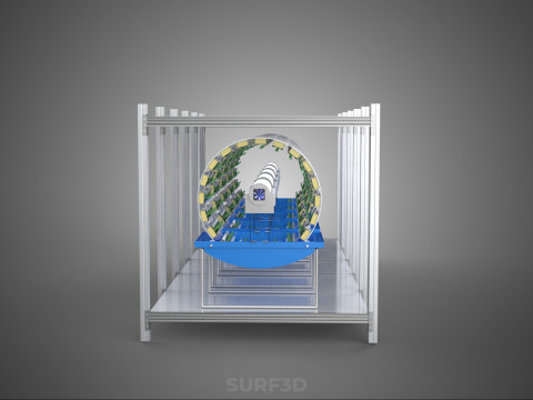 FRAME ARRAY ROW SHELF RACK TRAY ROTARY HYDROPONIC LED PLANT FARM 3D 模型