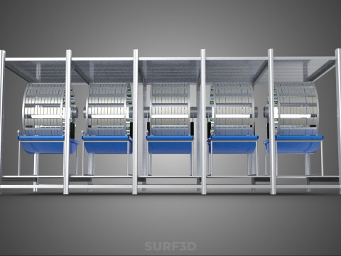 FRAME ARRAY ROW SHELF RACK TRAY ROTARY HYDROPONIC LED PLANT FARM 3D 模型