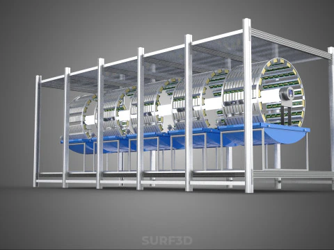 FRAME ARRAY ROW SHELF RACK TRAY ROTARY HYDROPONIC LED PLANT FARM 3D Model
