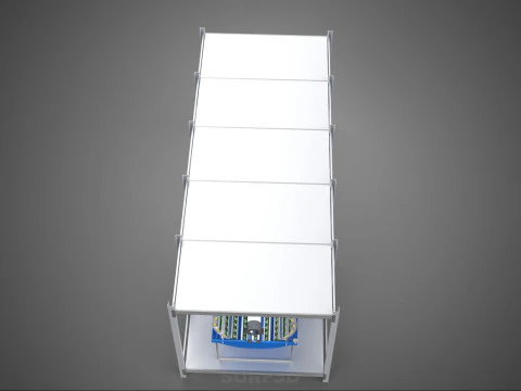 FRAME ARRAY ROW SHELF RACK TRAY ROTARY HYDROPONIC LED PLANT FARM 3D Model
