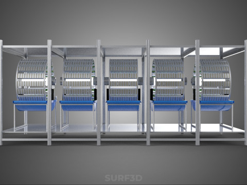 FRAME ARRAY ROW SHELF RACK TRAY ROTARY HYDROPONIC LED PLANT FARM 3D 模型