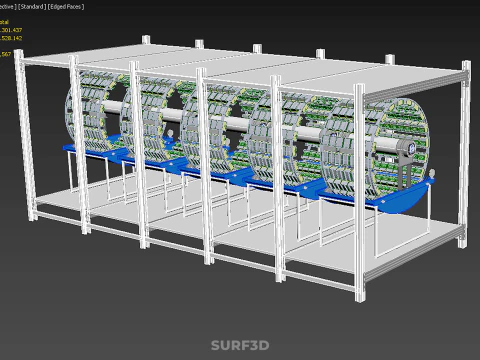 FRAME ARRAY ROW SHELF RACK TRAY ROTARY HYDROPONIC LED PLANT FARM 3D Model