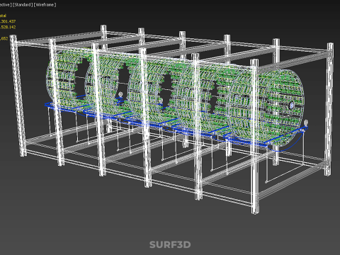 FRAME ARRAY ROW SHELF RACK TRAY ROTARY HYDROPONIC LED PLANT FARM 3D 模型