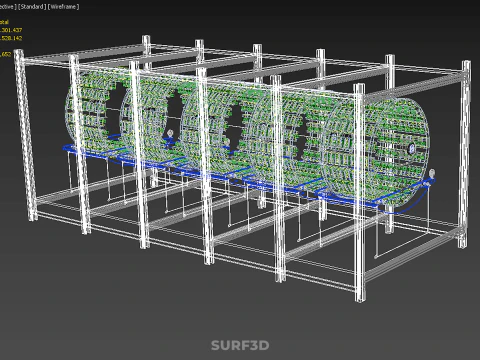 FRAME ARRAY ROW SHELF RACK TRAY ROTARY HYDROPONIC LED PLANT FARM 3D Model