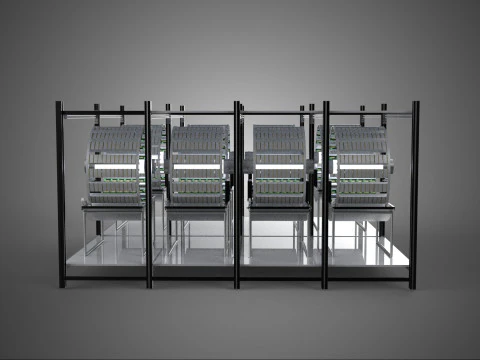 INDOOR ARRAY ROW SHELF RACK TRAY ROTARY HYDROPONIC PLANT FARM UP 3D Model