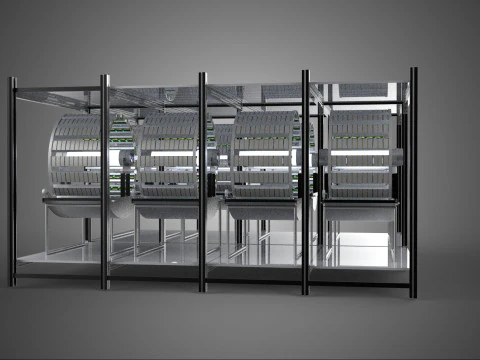 INDOOR ARRAY ROW SHELF RACK TRAY ROTARY HYDROPONIC PLANT FARM UP 3D Model