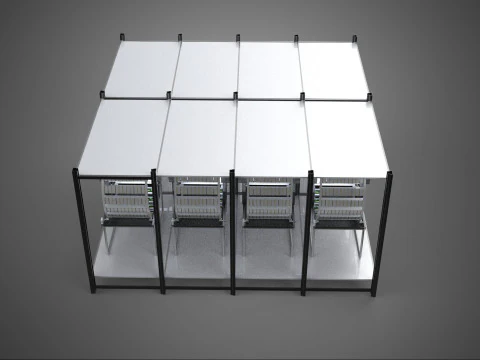 INDOOR ARRAY ROW SHELF RACK TRAY ROTARY HYDROPONIC PLANT FARM UP 3D Model