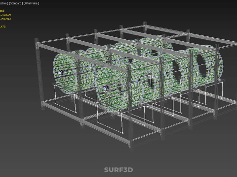 INDOOR ARRAY ROW SHELF RACK TRAY ROTARY HYDROPONIC PLANT FARM UP 3D Model