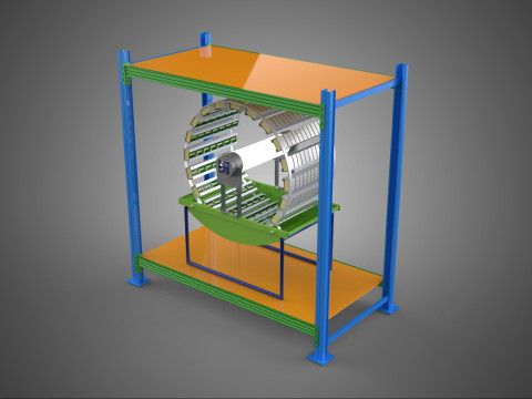 ROTARY HYDROPONIC PLANT FARM CAGE MODULAR FRAME SHELF RACK TRAY 3D Modell
