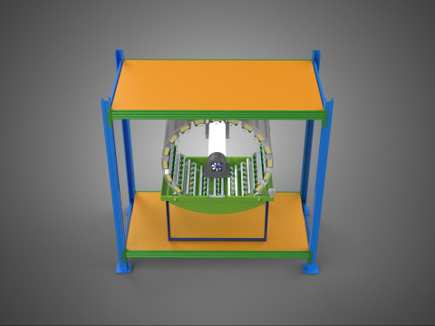 ROTERENDE HYDROPONIC PLANTENBOERDERIJ KOOI MODULAIR FRAME PLANKBAK 3D Model