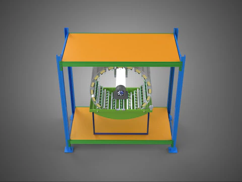 ROTARY HYDROPONIC PLANT FARM CAGE MODULAR FRAME SHELF RACK TRAY 3D Model