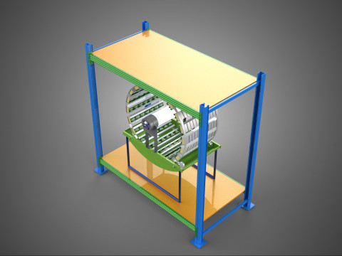 ROTERENDE HYDROPONIC PLANTENBOERDERIJ KOOI MODULAIR FRAME PLANKBAK 3D Model