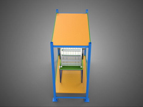 ROTERENDE HYDROPONIC PLANTENBOERDERIJ KOOI MODULAIR FRAME PLANKBAK 3D Model