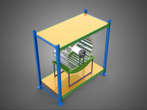 ROTARY HYDROPONIC PLANT FARM CAGE MODULAR FRAME SHELF RACK TRAY 3D Model
