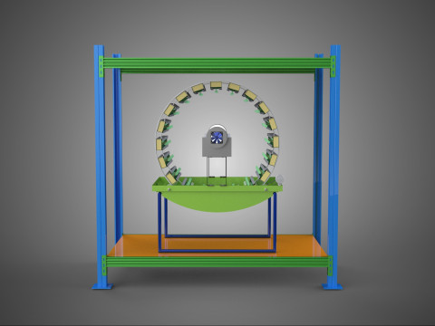 ROTERENDE HYDROPONIC PLANTENBOERDERIJ KOOI MODULAIR FRAME PLANKBAK 3D Model