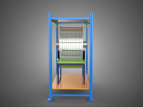 ROTERENDE HYDROPONIC PLANTENBOERDERIJ KOOI MODULAIR FRAME PLANKBAK 3D Model