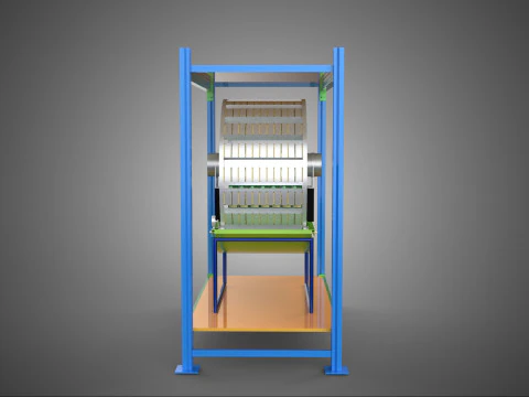 ROTARY HYDROPONIC PLANT FARM CAGE MODULAR FRAME SHELF RACK TRAY 3D Model