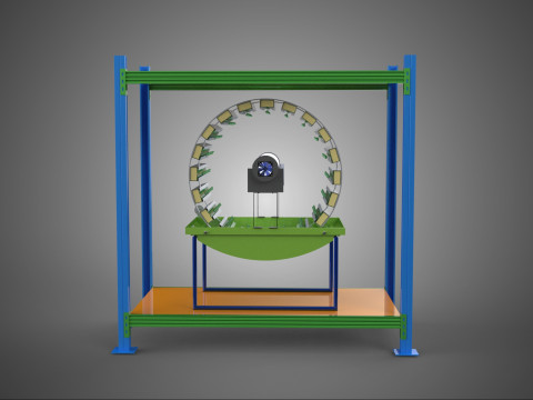 ROTERENDE HYDROPONIC PLANTENBOERDERIJ KOOI MODULAIR FRAME PLANKBAK 3D Model