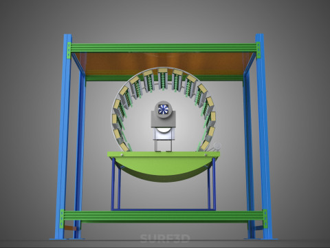 ROTERENDE HYDROPONIC PLANTENBOERDERIJ KOOI MODULAIR FRAME PLANKBAK 3D Model