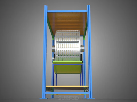 ROTARY HYDROPONIC PLANT FARM CAGE MODULAR FRAME SHELF RACK TRAY 3D Model
