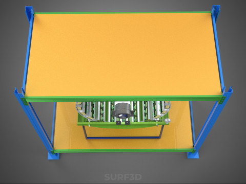 ROTERENDE HYDROPONIC PLANTENBOERDERIJ KOOI MODULAIR FRAME PLANKBAK 3D Model